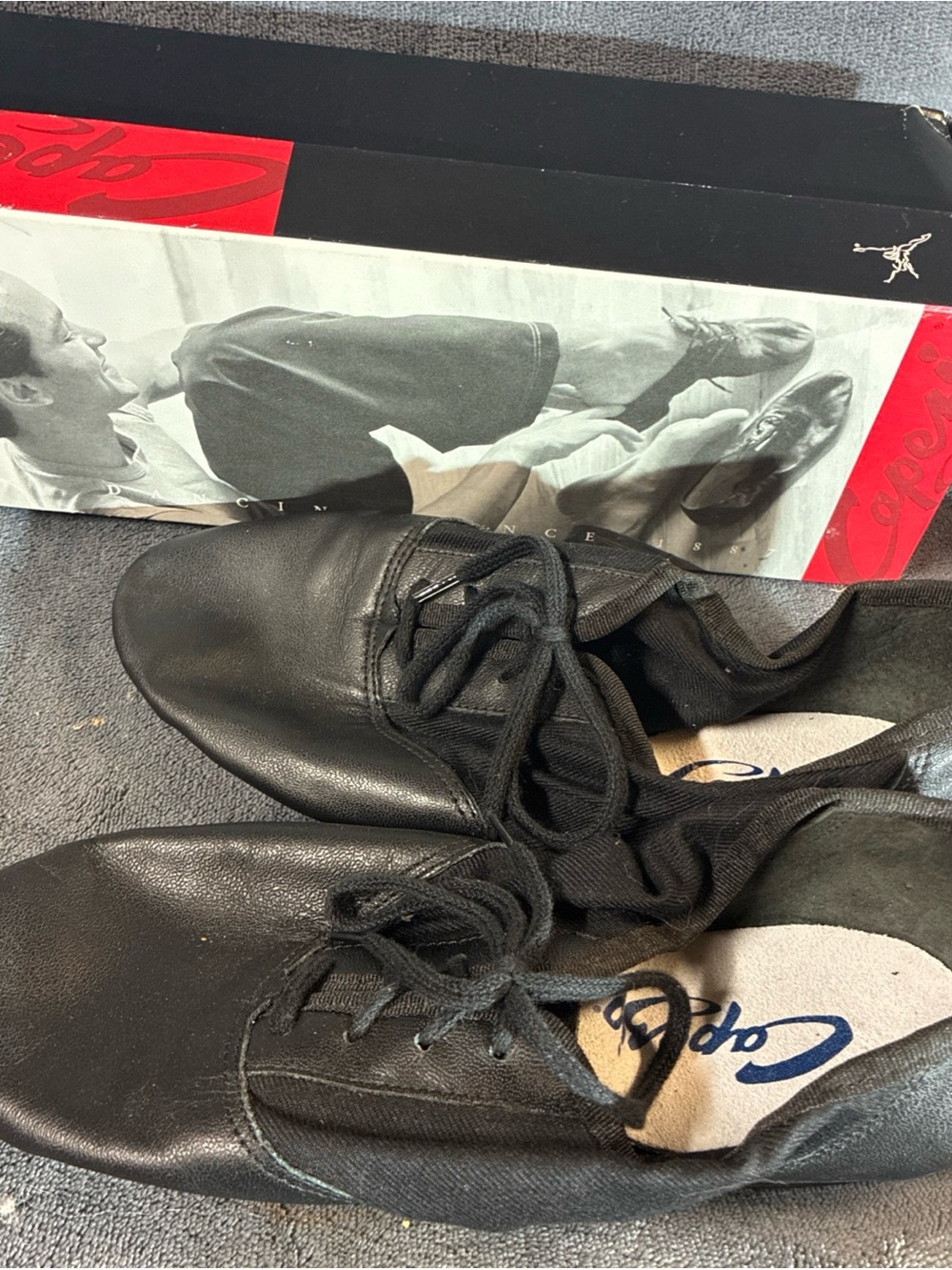 Capezio Black Leather Jazz Sneakers